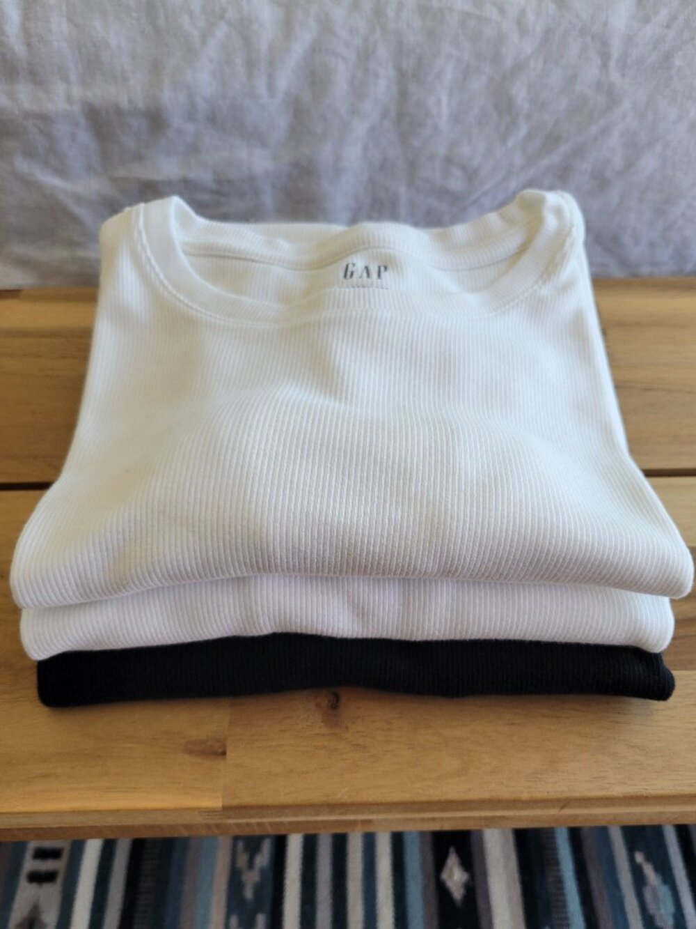 Lot of 3 GAP Modern Rib T-Shirt White and Black Size Xl Tall like  new